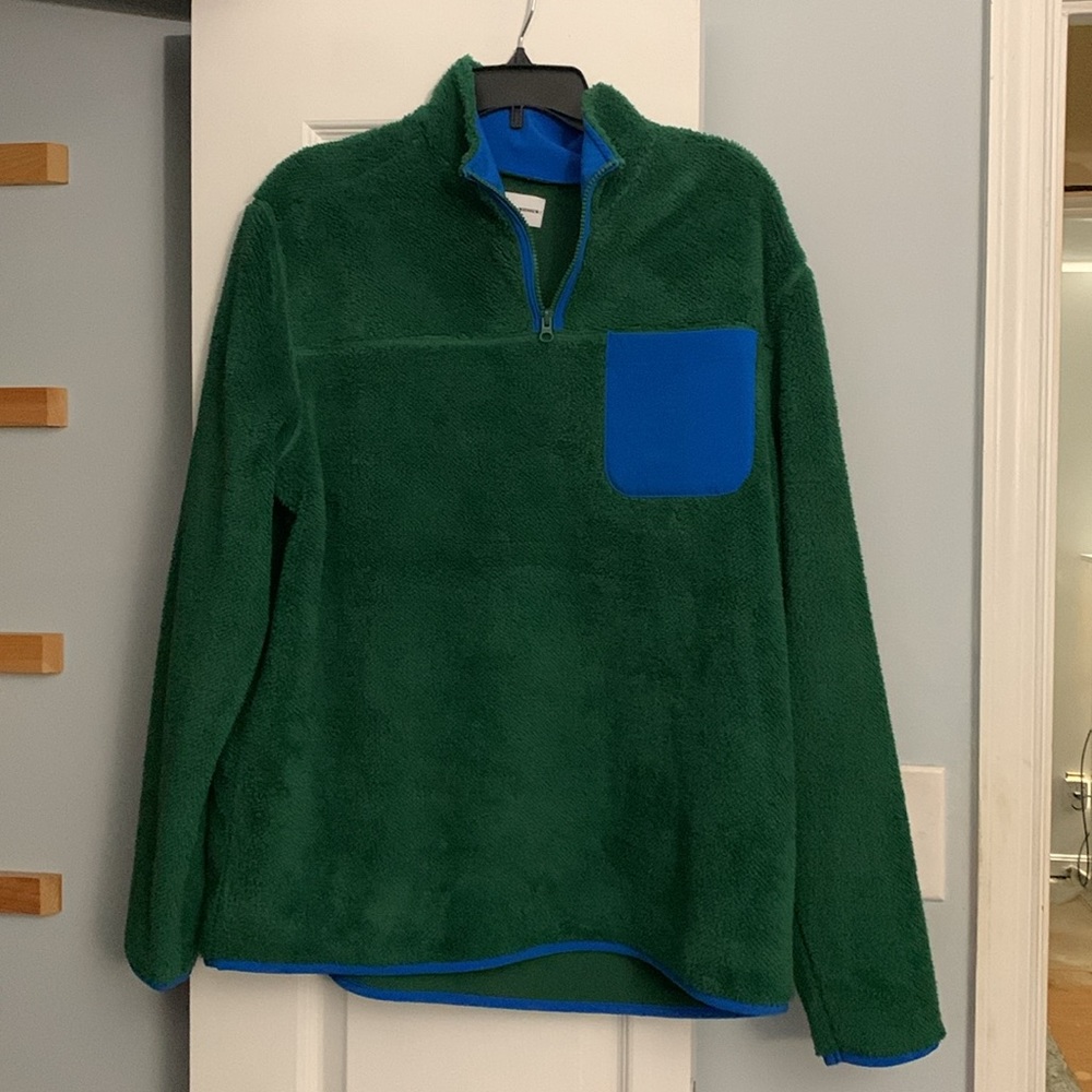 Crayola & Kohls Large Green Blue 1/4 Zip Fleece